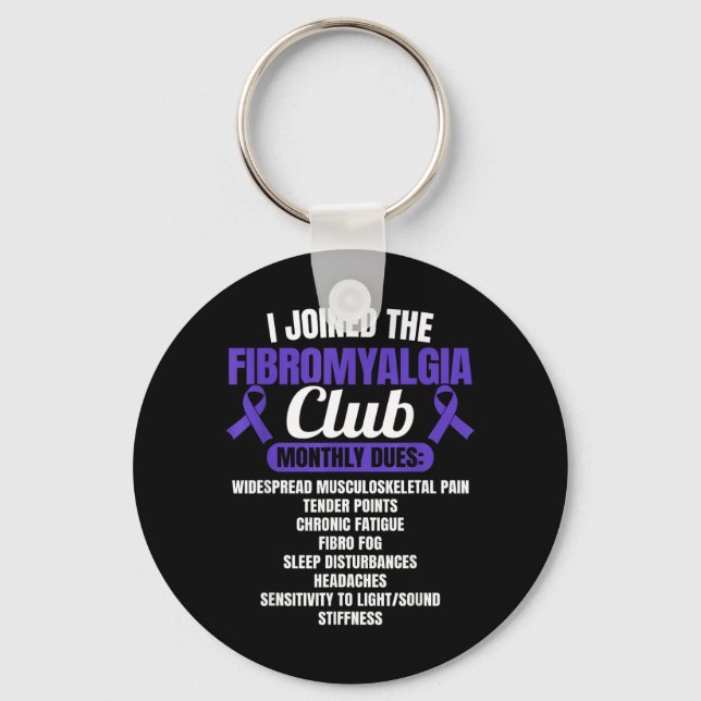Fibromyalgia Warrior Keychain (Front)