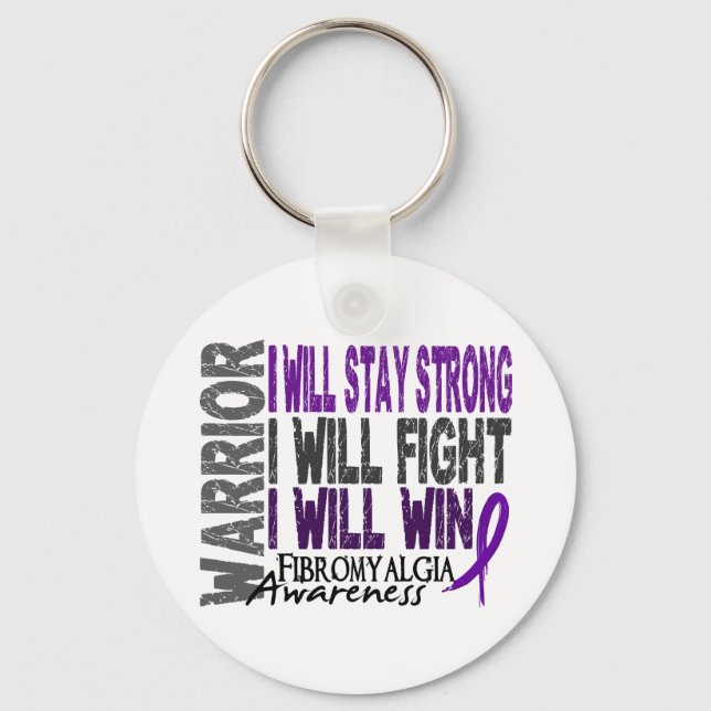 Fibromyalgia Warrior Keychain (Front)