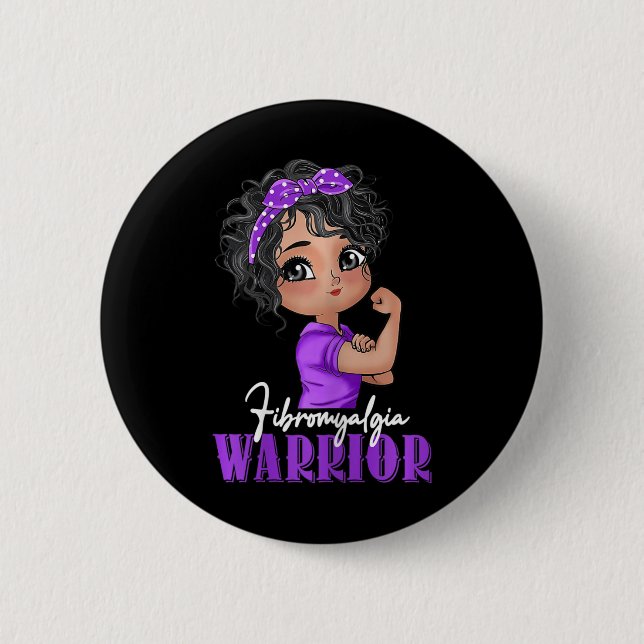 Fibromyalgia Warrior Strong Women Fibromyalgia Awa Button (Front)