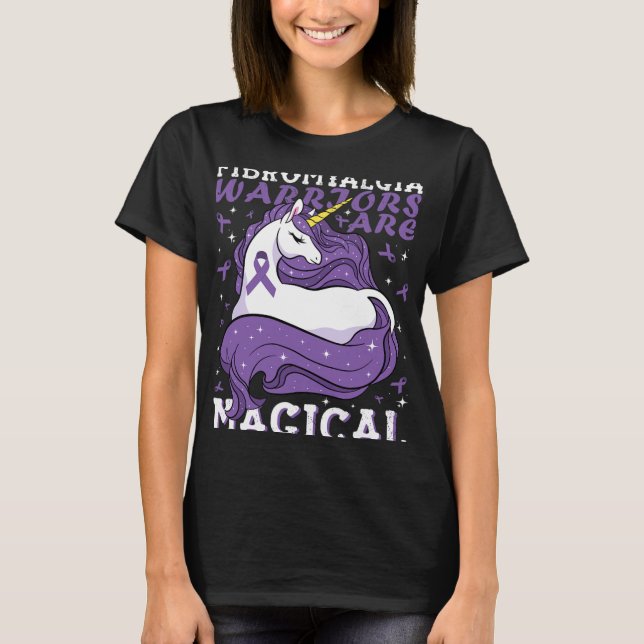 Fibromyalgia Warriors Are Magical Unicorn Lovers S T-Shirt (Front)