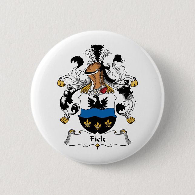 Fick Family Crest Pinback Button (Front)