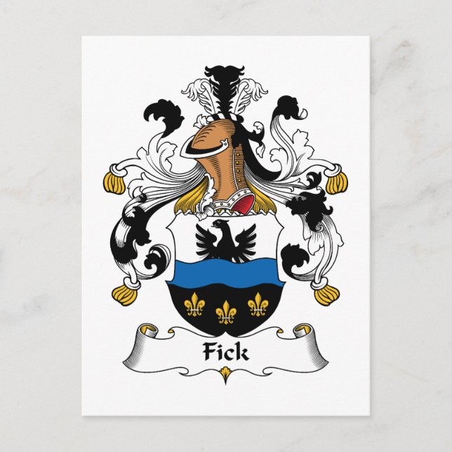 Fick Family Crest Postcard (Front)