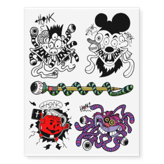 Fickles The Clown Honk Temporary Tattoos! Tattoos
