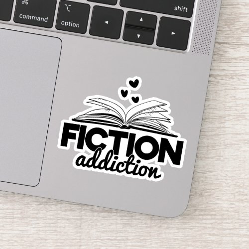 Fiction Addiction Bookworm Reading Saying Books Sticker