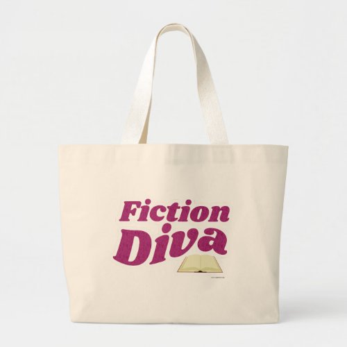 Fiction Diva Sassy Author Design Slogan Large Tote Bag