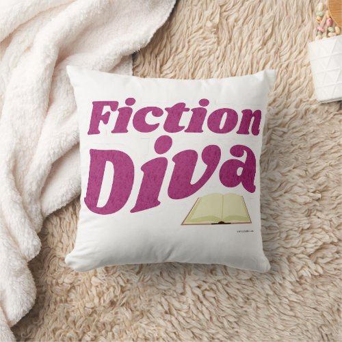 Fiction Diva Sassy Author Design Slogan Throw Pillow