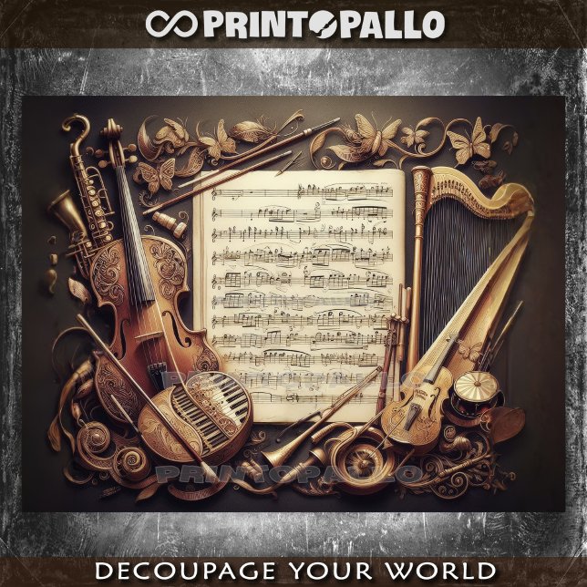 Fictional concept of music instruments ensamble tissue paper (Creator Uploaded)