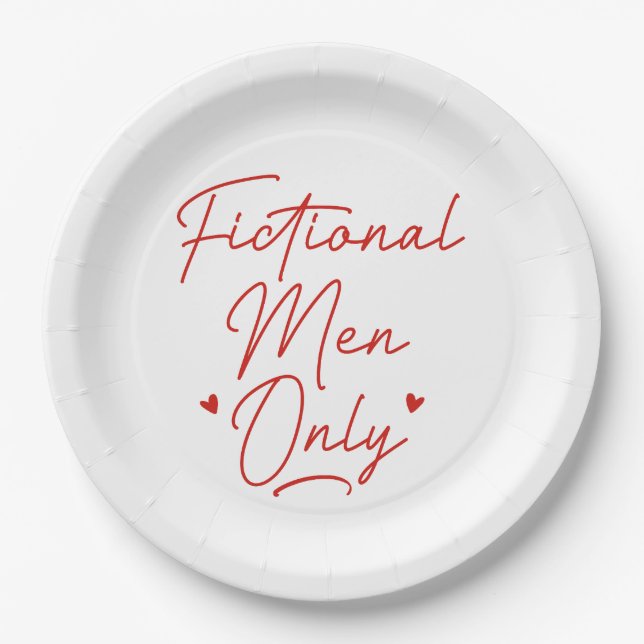 Fictional Men Only Paper Plates (Front)