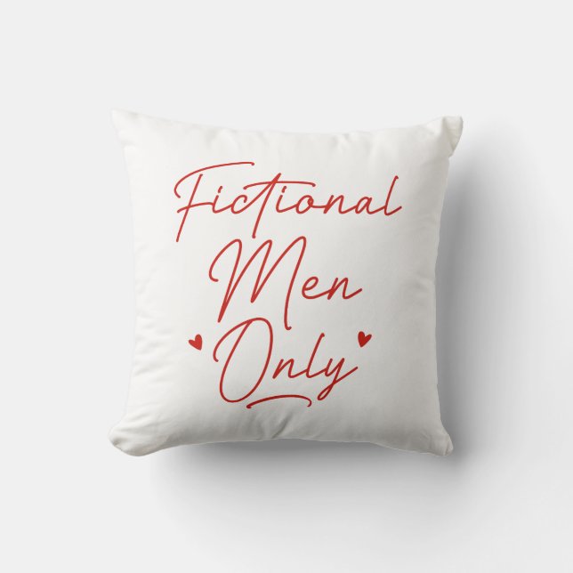 Fictional Men Only Throw Pillow (Front)
