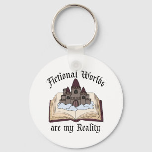 Fictional Words Are My Reality Book Lover Keychain