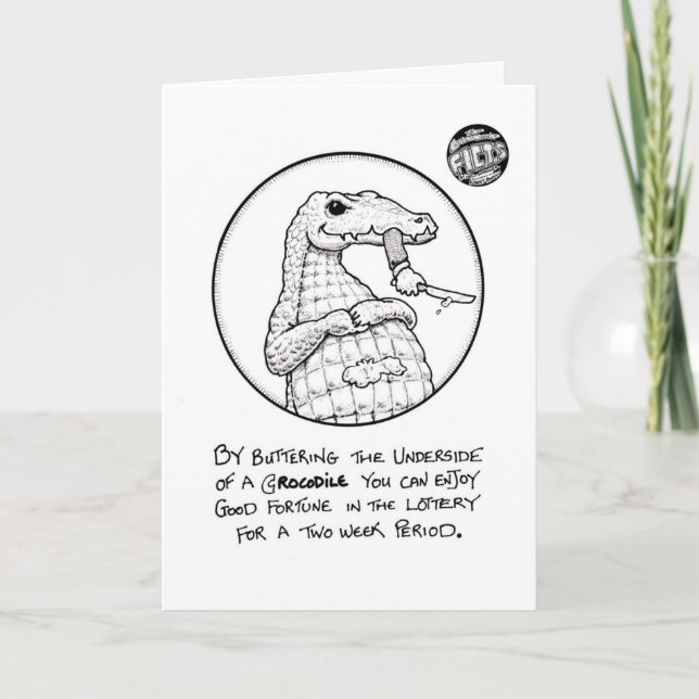 FICTS "Crocodile Lottery" Birthday Card (Front)