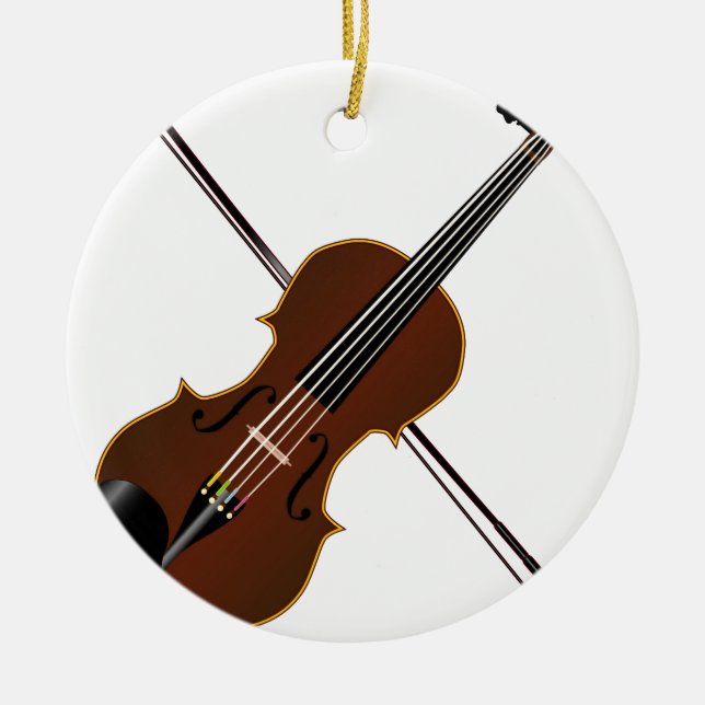 Fiddle Ceramic Ornament (Front)
