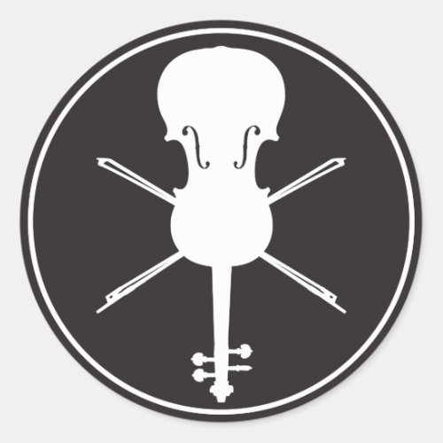 Fiddle  Cross_Bows Skull  Crossbones Sticker