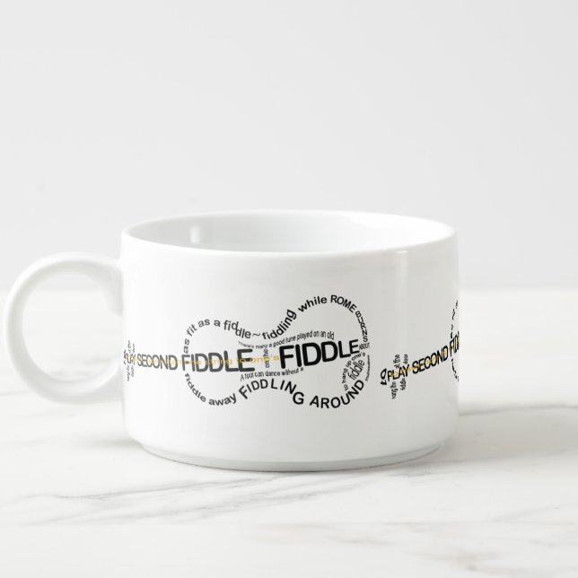 Fiddle Expressions Word Art Violin Shape Bowl (Right)