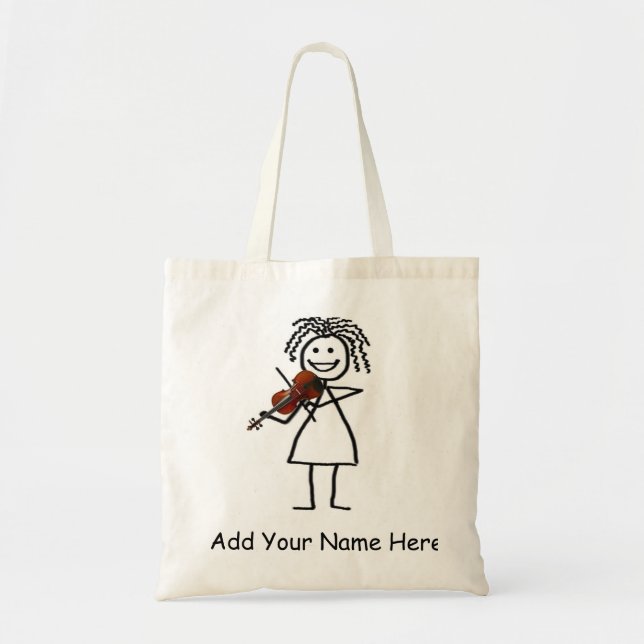 Fiddle Kid Stick Figure Tote Bag (Front)