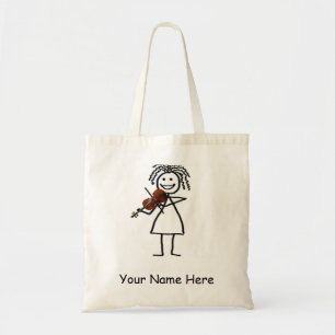 Fiddle Kid Stick Figure Tote Bag