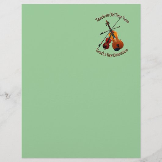 Fiddle Letterhead - Teach Old Time (Front)