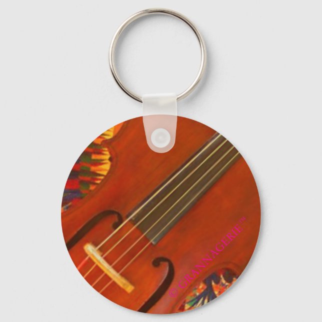 Fiddle: Metal Keychain by GRANNAGERIE™ (Front)