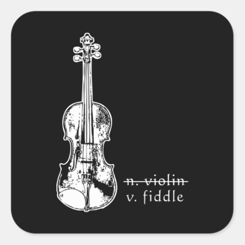 Fiddle Not Violin Bluegrass Country Music Gift Square Sticker