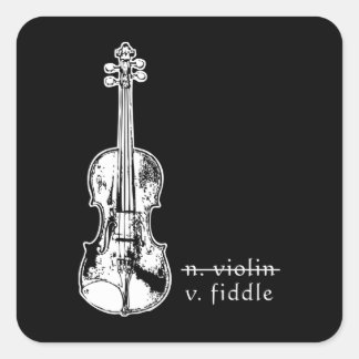 Fiddle Not Violin Bluegrass Country Music Gift Square Sticker
