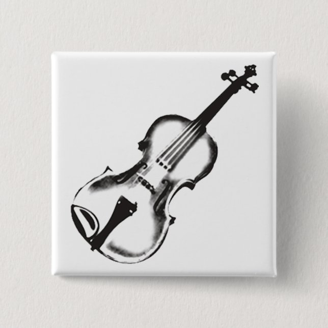 Fiddle or Violin "Drawing" Pinback Button (Front)