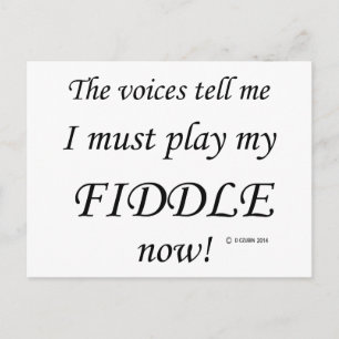 Fiddle Voices Say Must Play Postcard