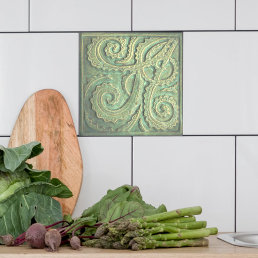  Fiddlehead fern Green Ceramic Tile