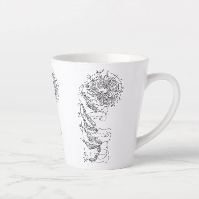 Fiddlehead Fern Illustration Latte Mug (Right)