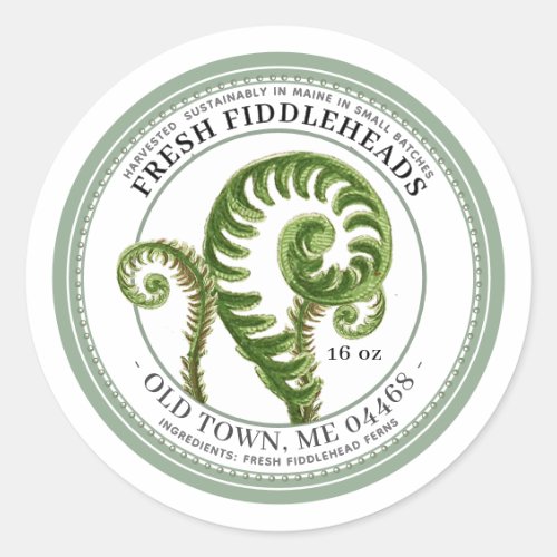 Fiddlehead Fern Vintage Harvest Label