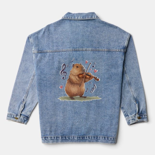 fiddler capybara denim jacket (Back)