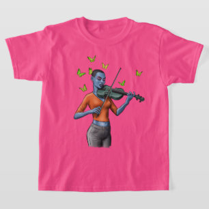 Fiddler Dreamscape – Girl and Butterflies T-Shirt