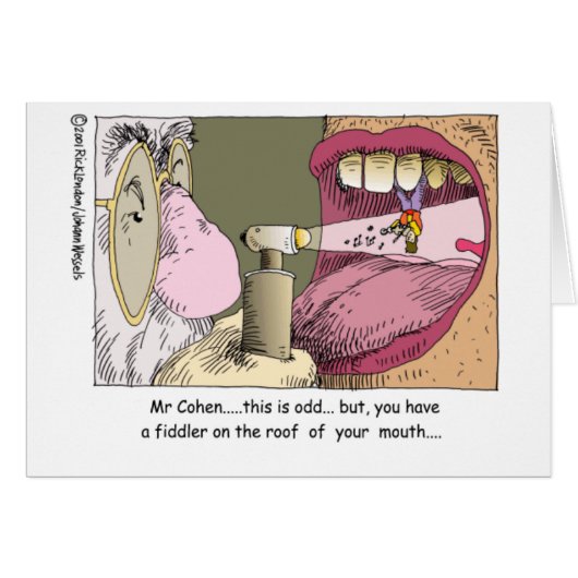 Fiddler On Roof Funny Dentistry Gifts & Tees Cards (Front Horizontal)