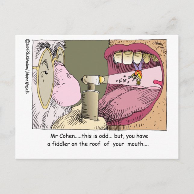 Fiddler On Roof Funny Dentistry Gifts & Tees Postcard (Front)