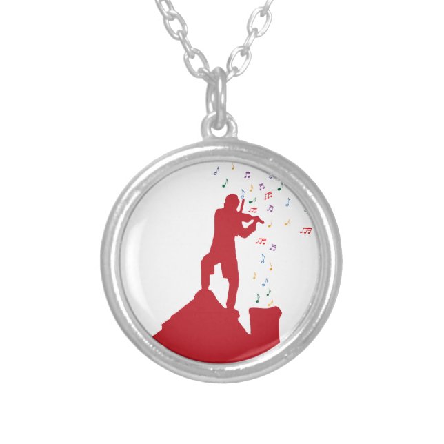Fiddler  silver plated necklace (Front)