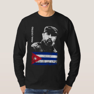 Fidel Castro Cuba Revolution Cuban Flag T-Shirt