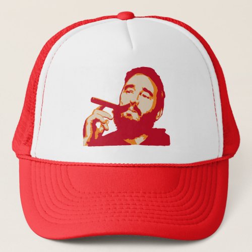Fidel Castro with Cigar Portrait Hat