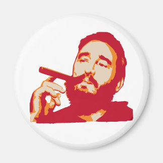 Fidel Castro with Cigar Portrait Magnet