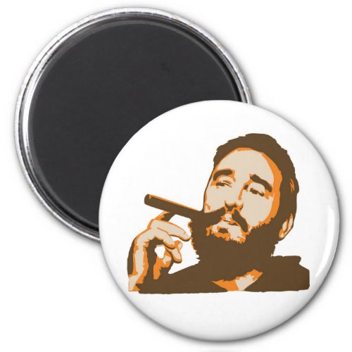 Fidel Castro with Cigar Portrait Magnet