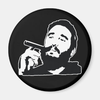 Fidel Castro with Cigar Portrait Magnet