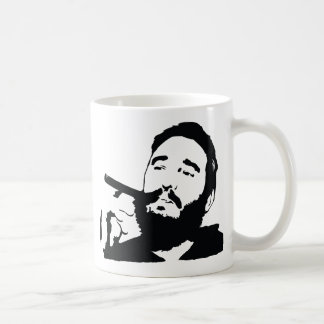 Fidel Castro with Cigar Portrait Mug