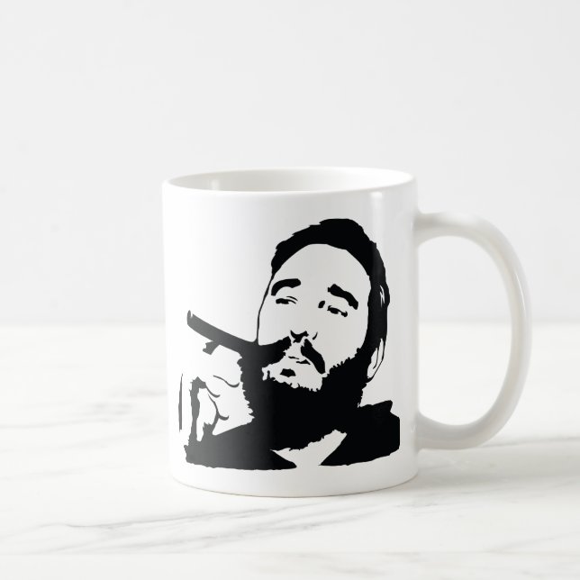 Fidel Castro with Cigar Portrait Mug (Right)