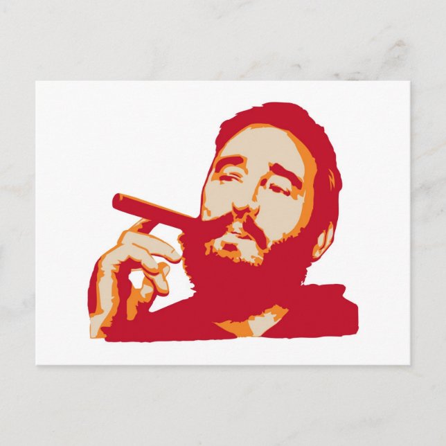 Fidel Castro with Cigar Portrait Postcard (Front)