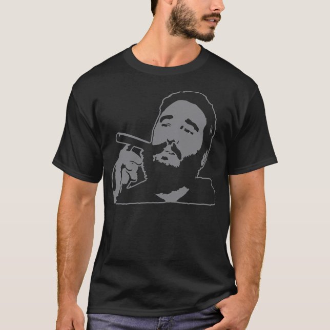 Fidel Castro with Cigar Portrait T-Shirt (Front)