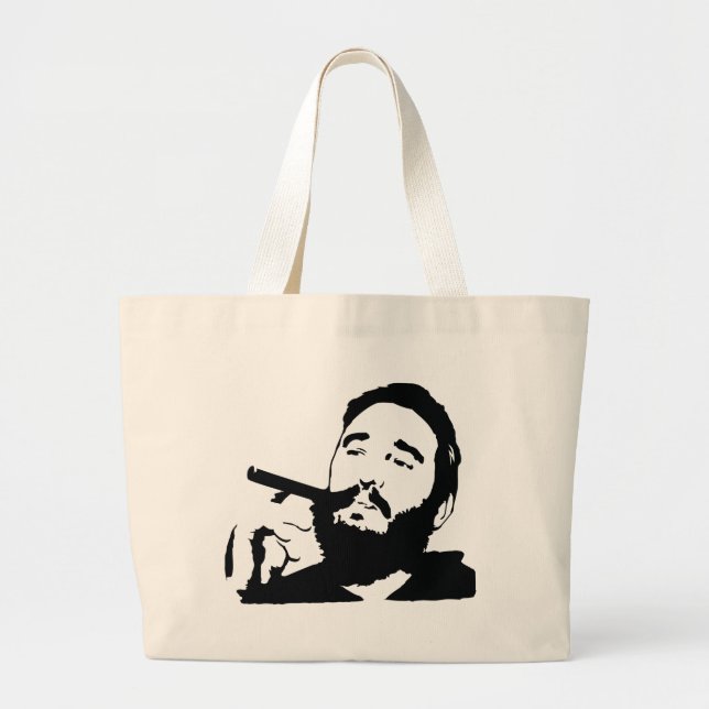 Fidel Castro with Cigar Portrait Tote Bag (Front)