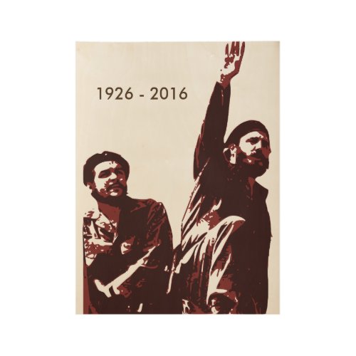 Fidel Castro Wood Poster