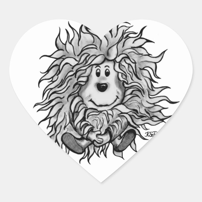 Fidel The Little Forest Goblin Heart Sticker (Front)
