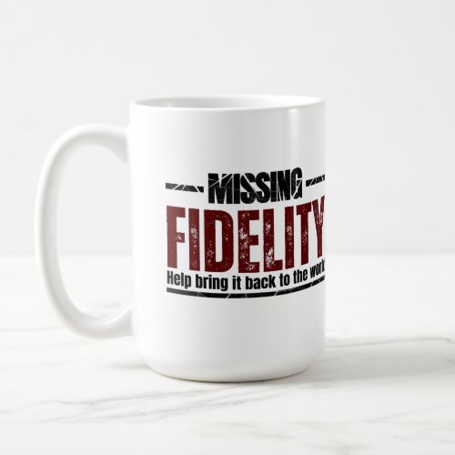 Fidelity white coffee mug