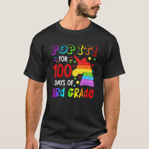 Fidget Pop It Unicorn 100th Day Of 3rd Grade For G T-Shirt