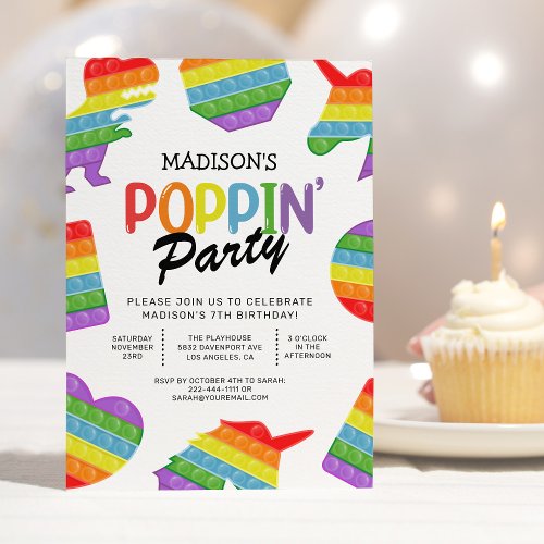 Fidget Poppin Kids Birthday Party Invitation