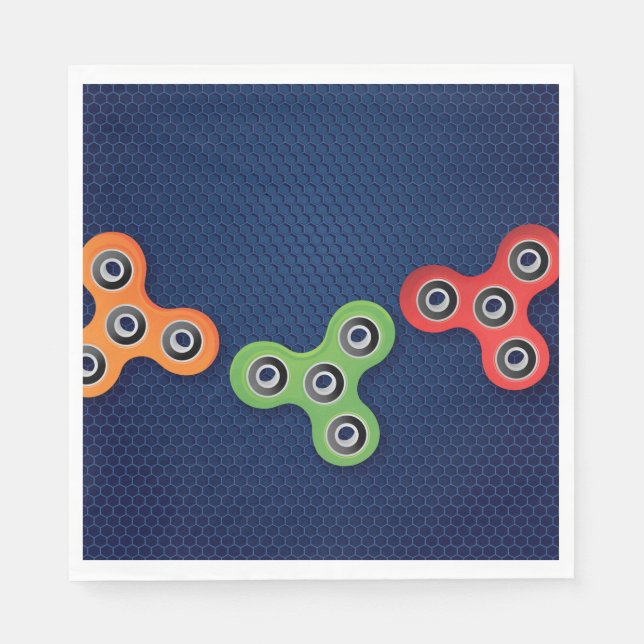Fidget Spinner Birthday Party Napkins (Front)
